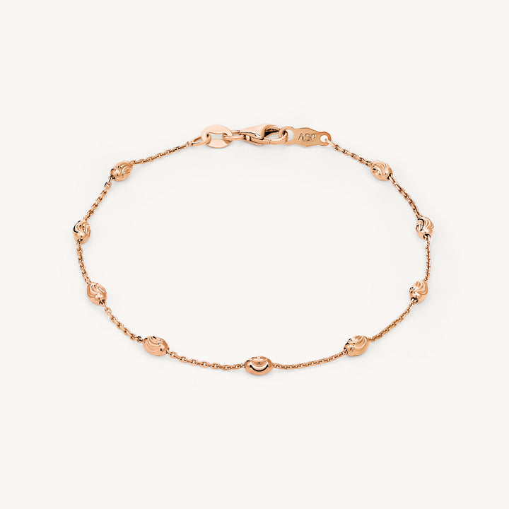 Beads by the Yard Beaded 14K Solid Gold Chain Bracelet
