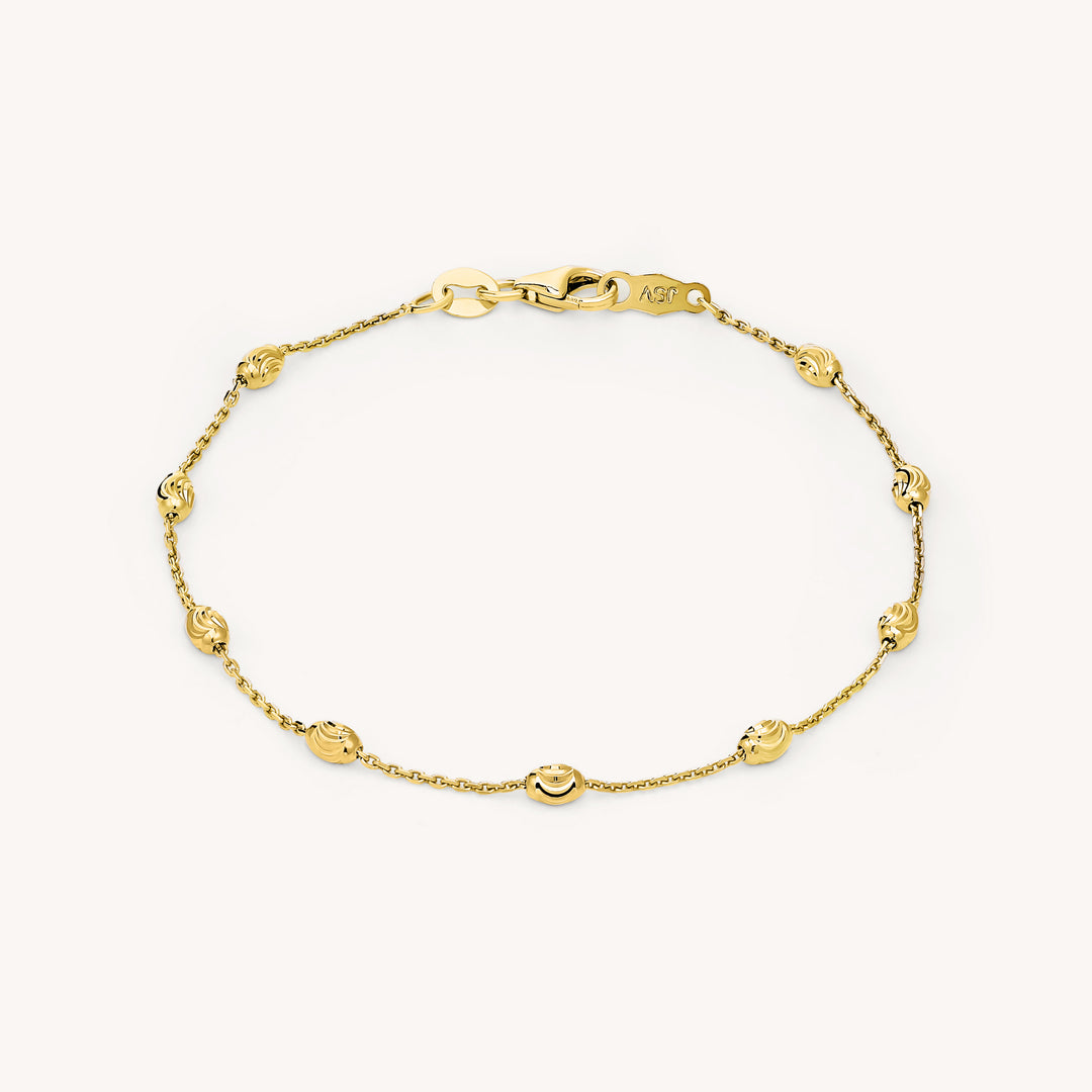 Beads by the Yard Beaded 14K Solid Gold Chain Bracelet