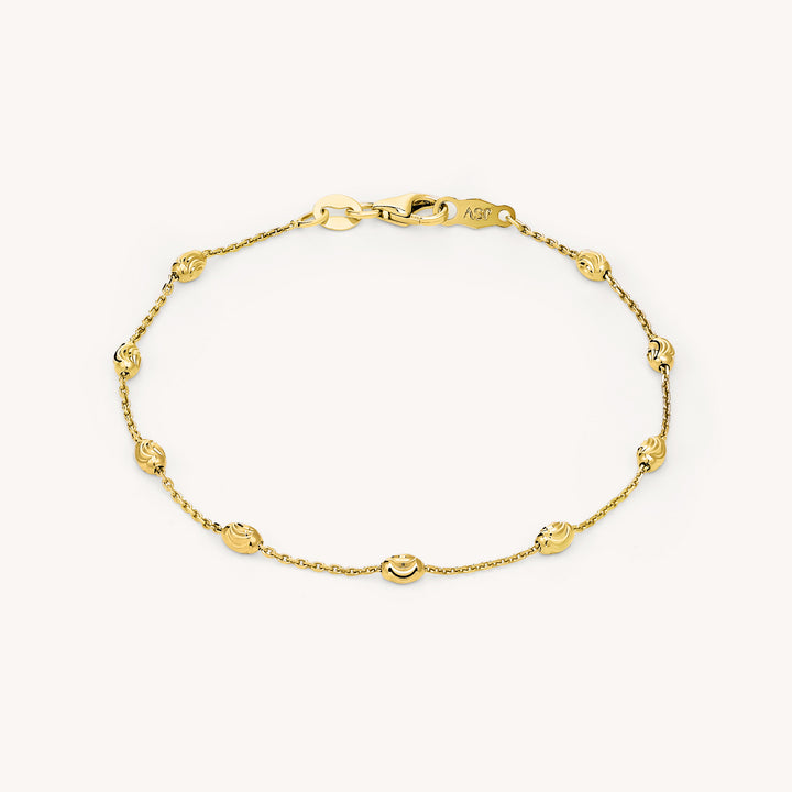 Beads by the Yard Beaded 14K Solid Gold Chain Bracelet