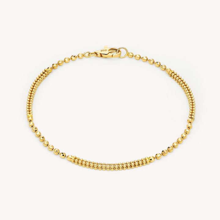 Alternate Style Beads Chain–Textured 14K Beaded Bracelet with Fine Detailing