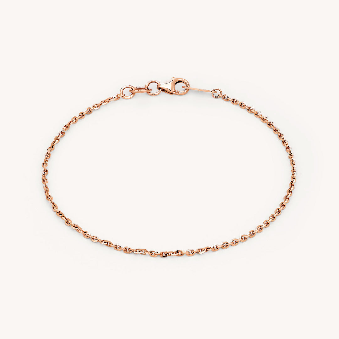 Rolo Chain 14K Solid Gold Stacking Bracelet