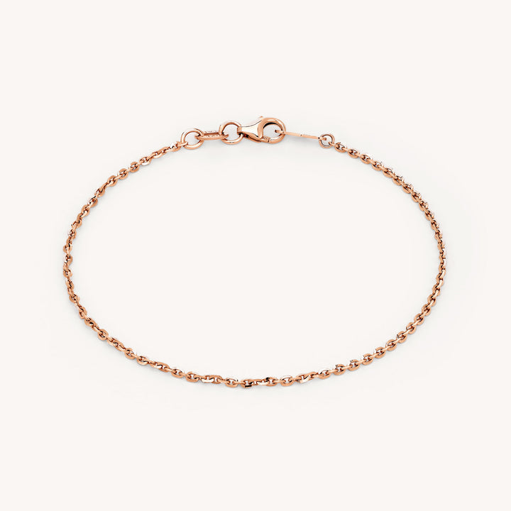 Rolo Chain 14K Solid Gold Stacking Bracelet
