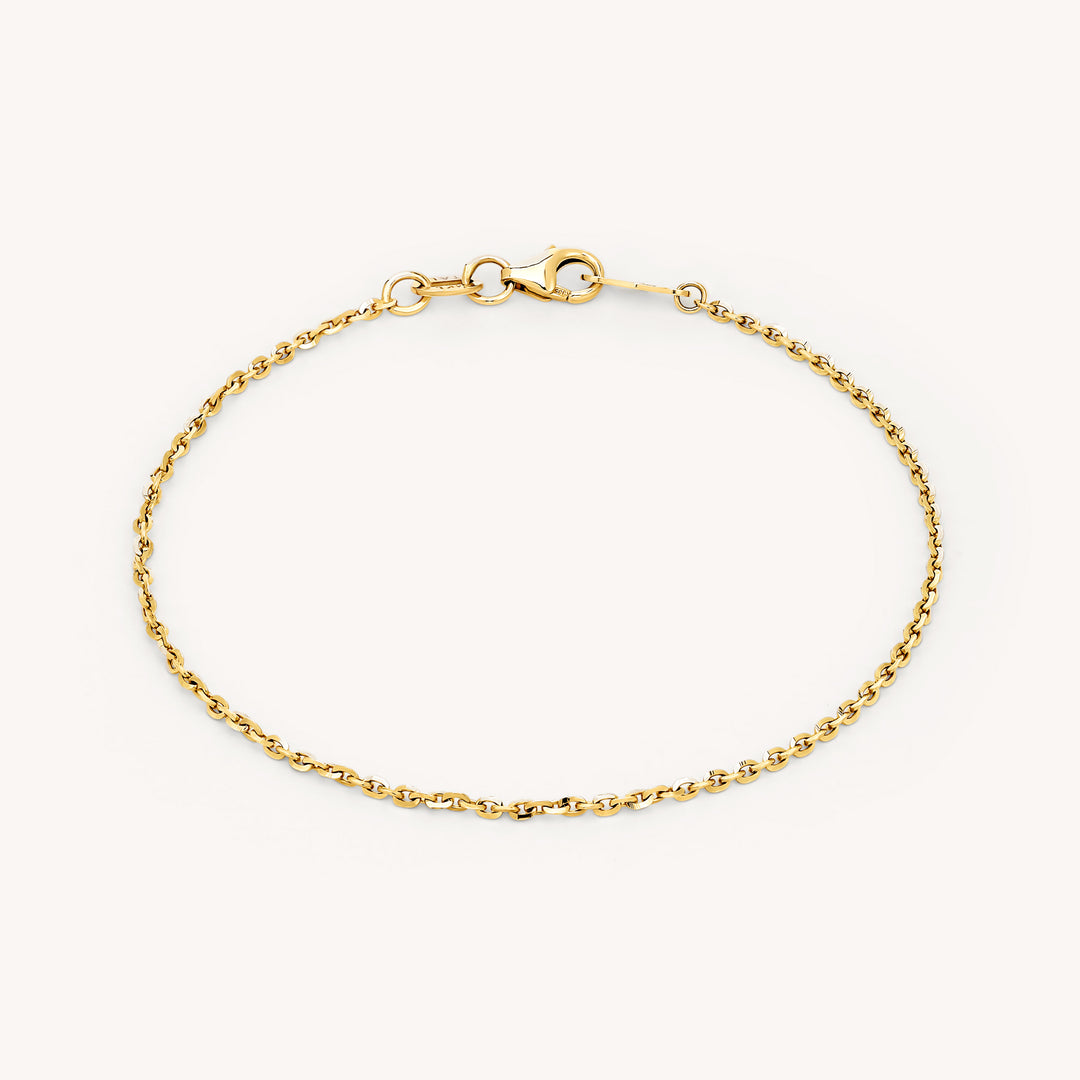 Rolo Chain 14K Solid Gold Stacking Bracelet
