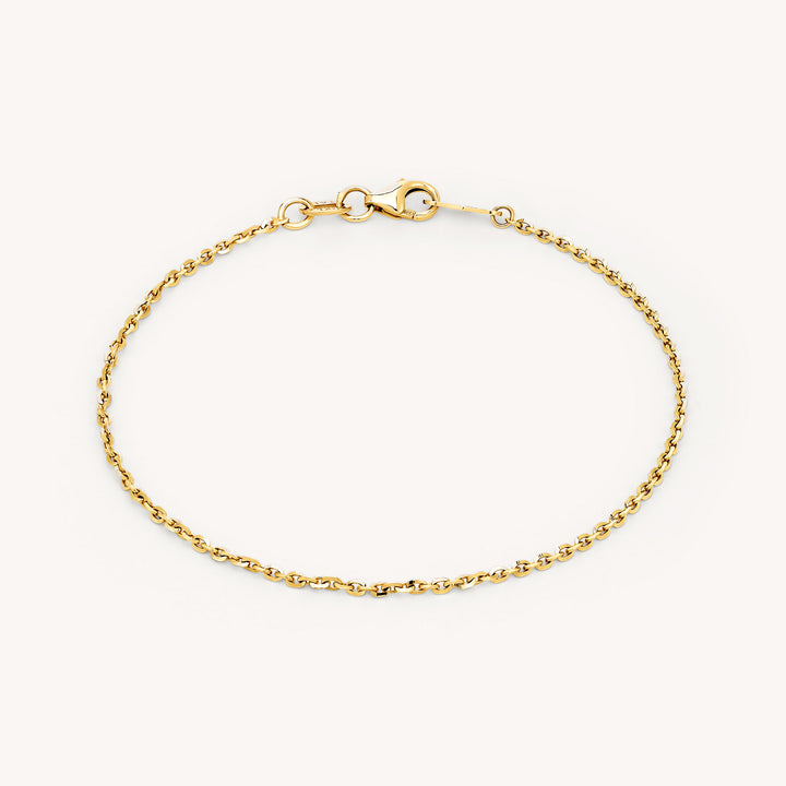 Rolo Chain 14K Solid Gold Stacking Bracelet