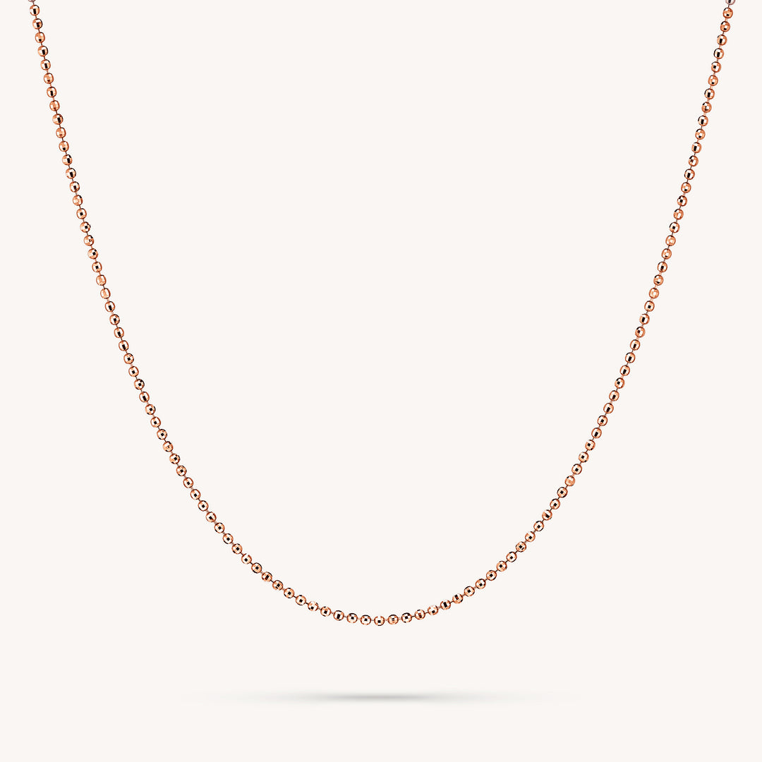 14K Solid Gold Disco Ball Chain | Ball Dainty Chain | 1.5mm, 2mm Gold Ball Necklace