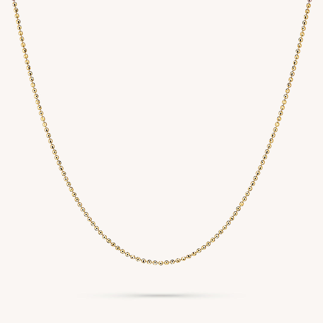 14K Solid Gold Disco Ball Chain | Ball Dainty Chain | 1.5mm, 2mm Gold Ball Necklace