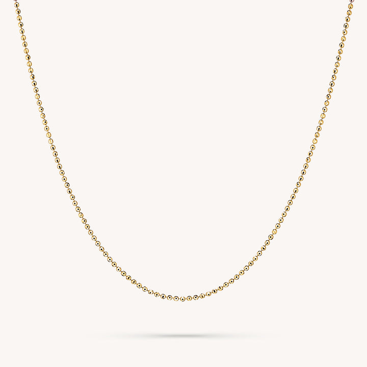 14K Solid Gold Disco Ball Chain | Ball Dainty Chain | 1.5mm, 2mm Gold Ball Necklace