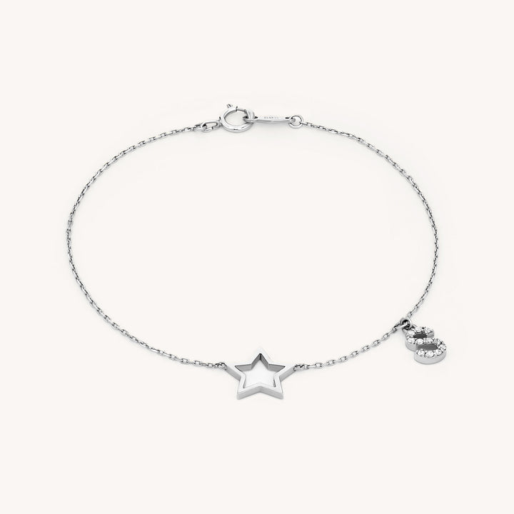 Twinkle Delight: Star & Diamond Initial Charm Bracelet