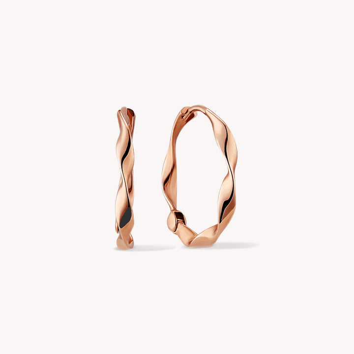 Twist of Elegance Hoop Earrings – 14K Solid Gold Twisted Hoops