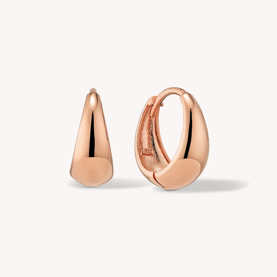 Teardrop Hoop Earrings in 14K Solid Gold - Large 20mm