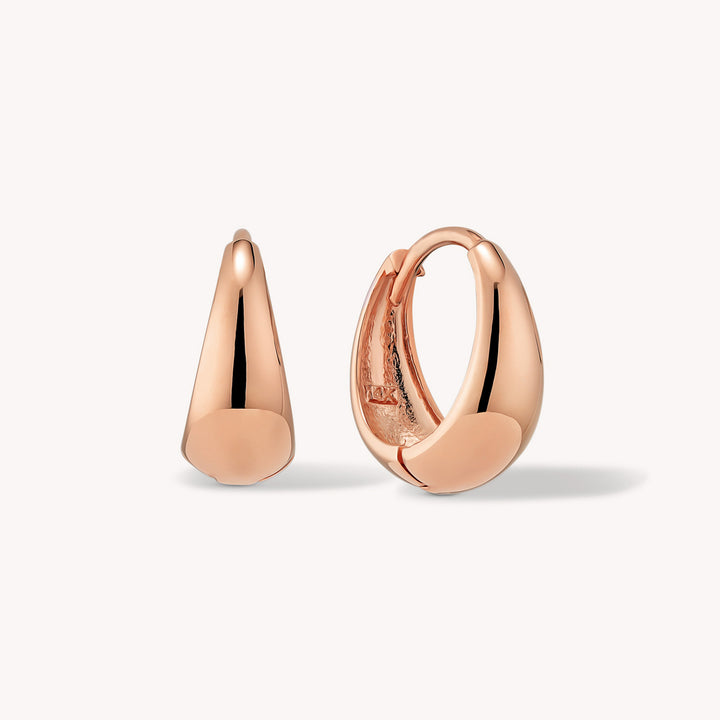 Teardrop Hoop Earrings in 14K Solid Gold - Large 20mm