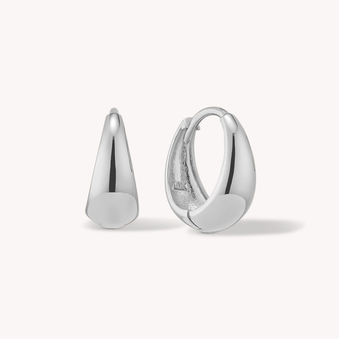Teardrop Hoop Earrings in 14K Solid Gold - Large 20mm