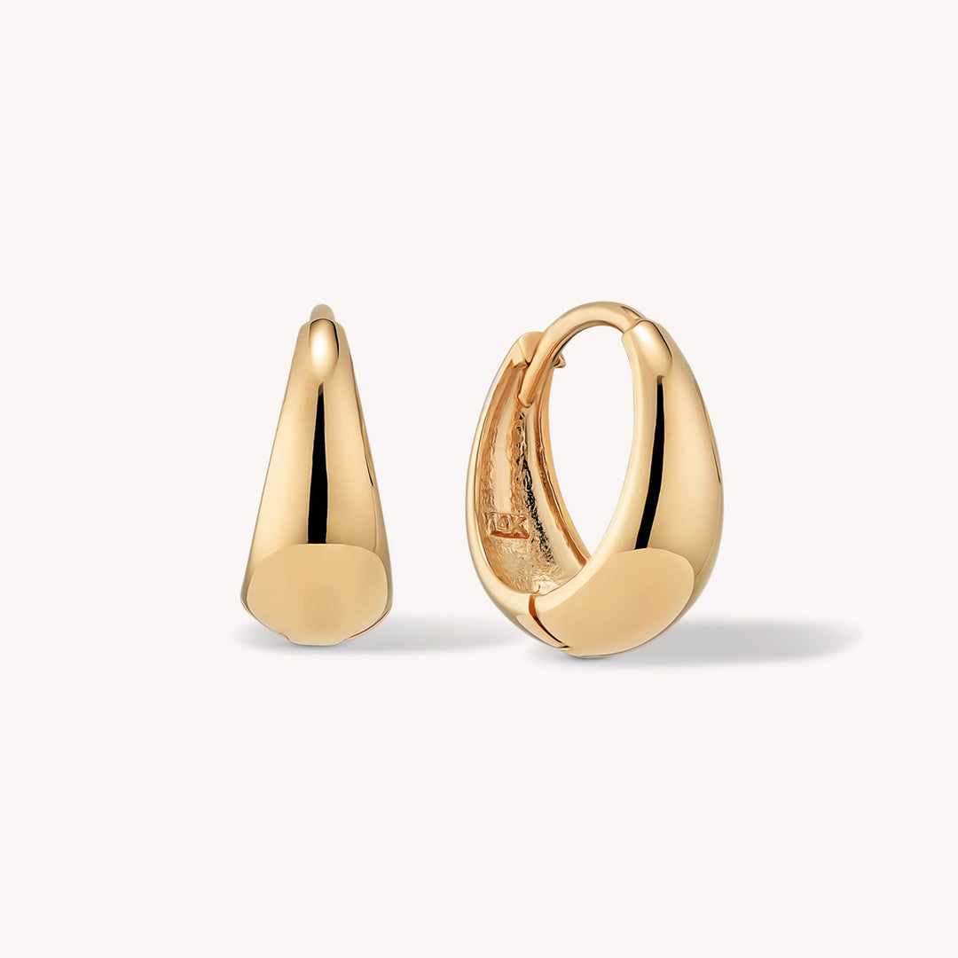 Teardrop Hoop Earrings in 14K Solid Gold - Large 20mm