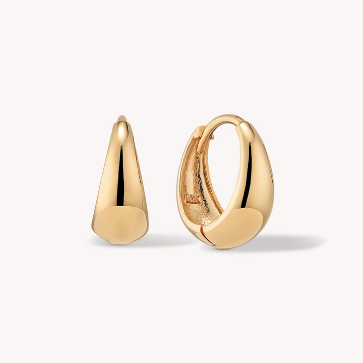 Teardrop Hoop Earrings in 14K Solid Gold - Large 20mm