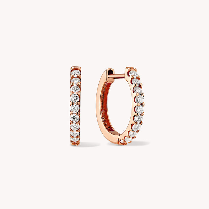 Lab Grown Diamond Huggie Hoop 12mm Earrings – 14K Gold Single or Pair