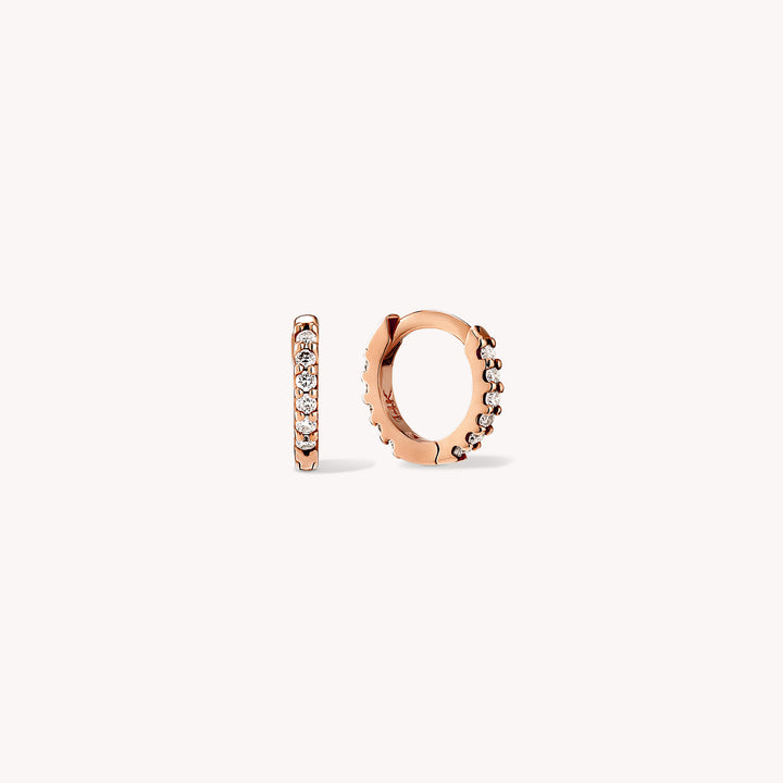 Full Eternity Lab Grown Diamond Huggie Hoop Earrings – 9mm, 14K Gold, Single or Pair