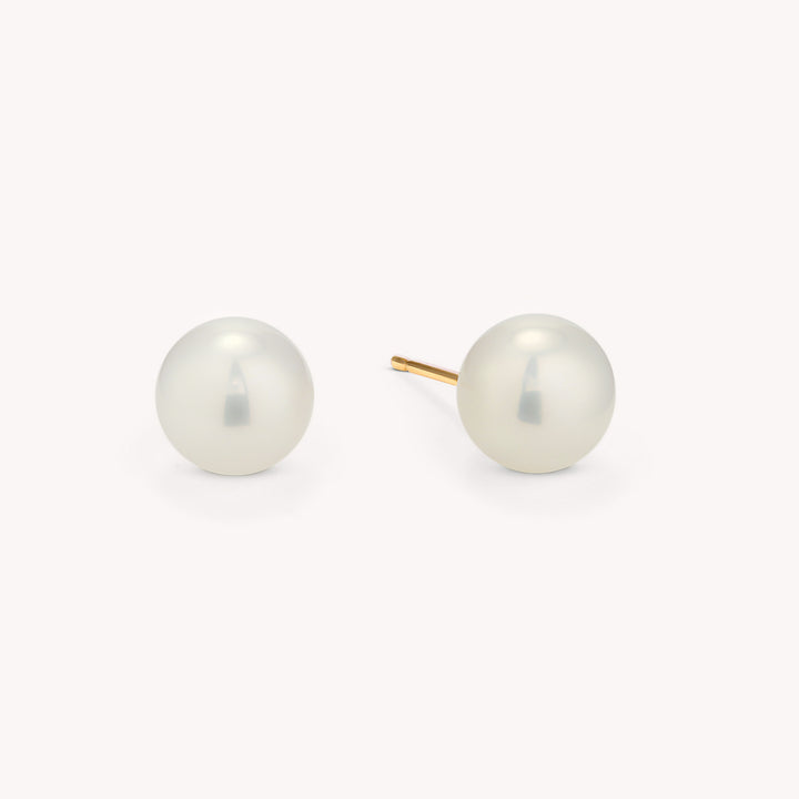 Natural Pearl Stud Earrings in 14K Solid Gold
