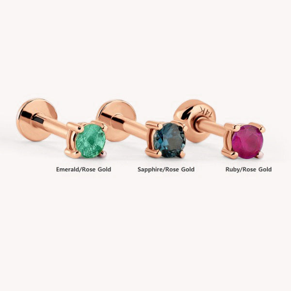 _Color Pop Stud Earrings – 14K Gold Colored Gemstone Studs - Single or Pair