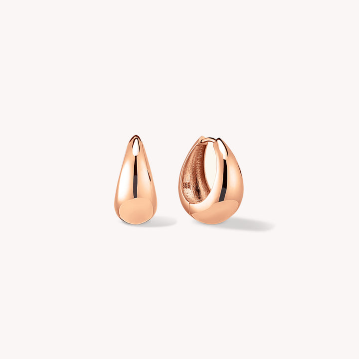 Teardrop Hoop Earrings in 14K Solid Gold - Small 11mm