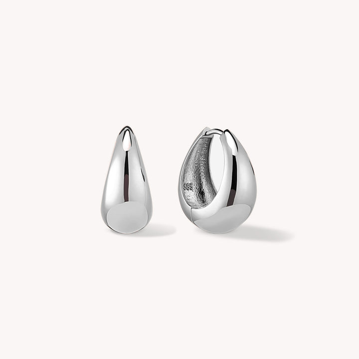 Teardrop Hoop Earrings in 14K Solid Gold - Medium 16mm