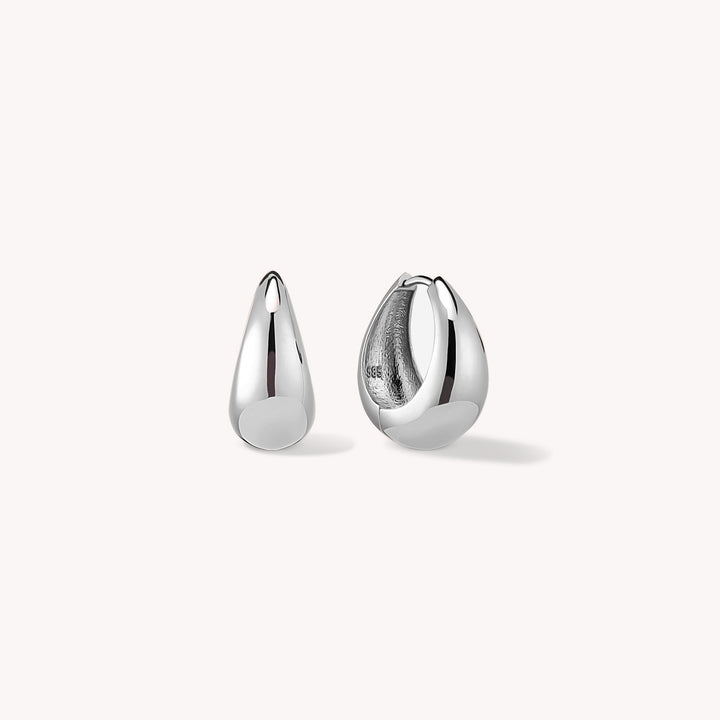 Teardrop Hoop Earrings in 14K Solid Gold - Small 11mm