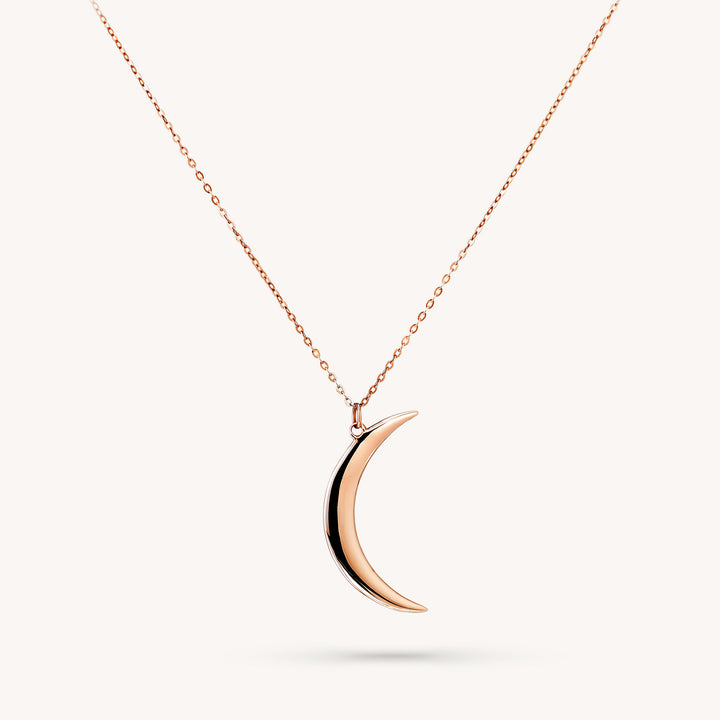 Crescent Moon Necklace 14k Solid Gold