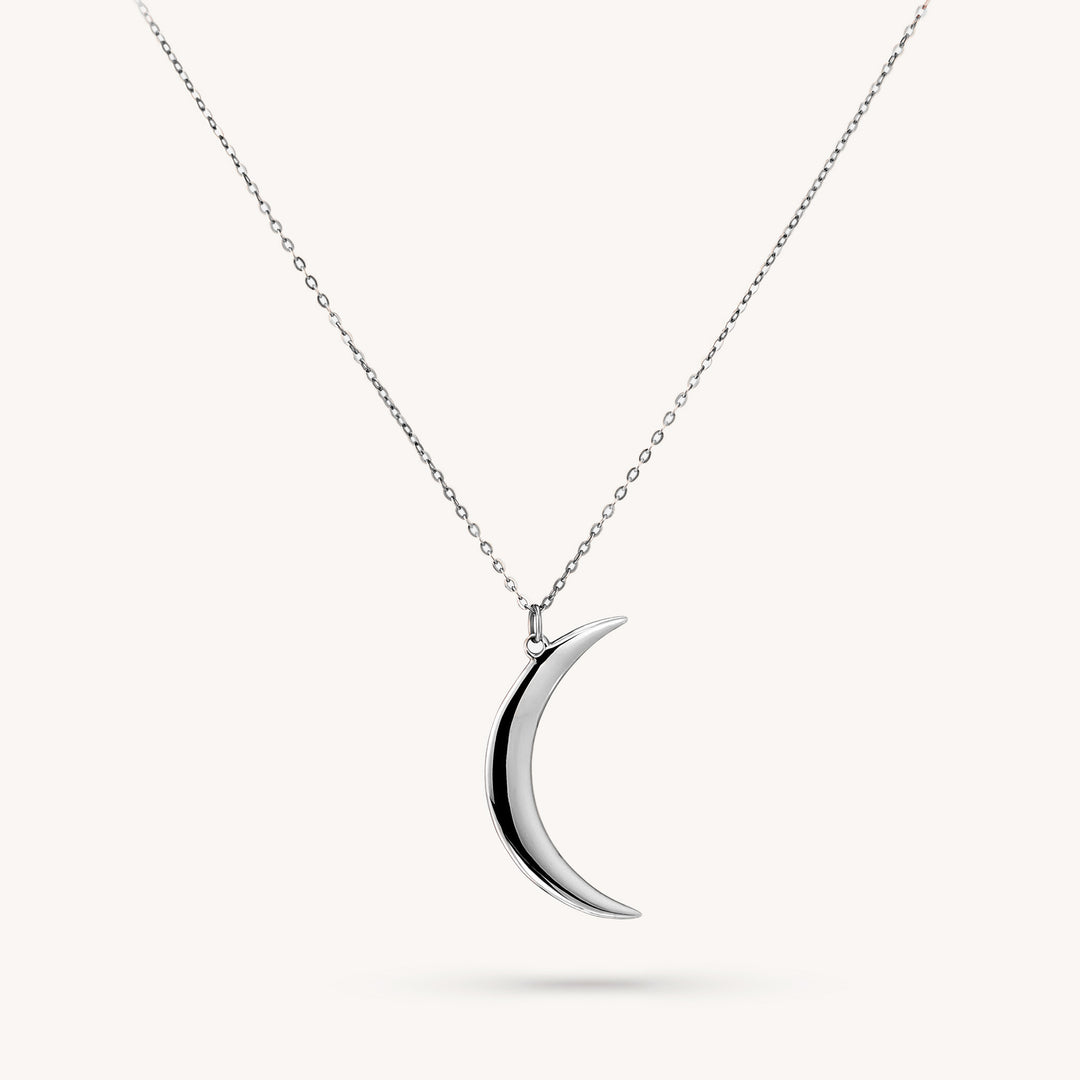 Crescent Moon Necklace 14k Solid Gold