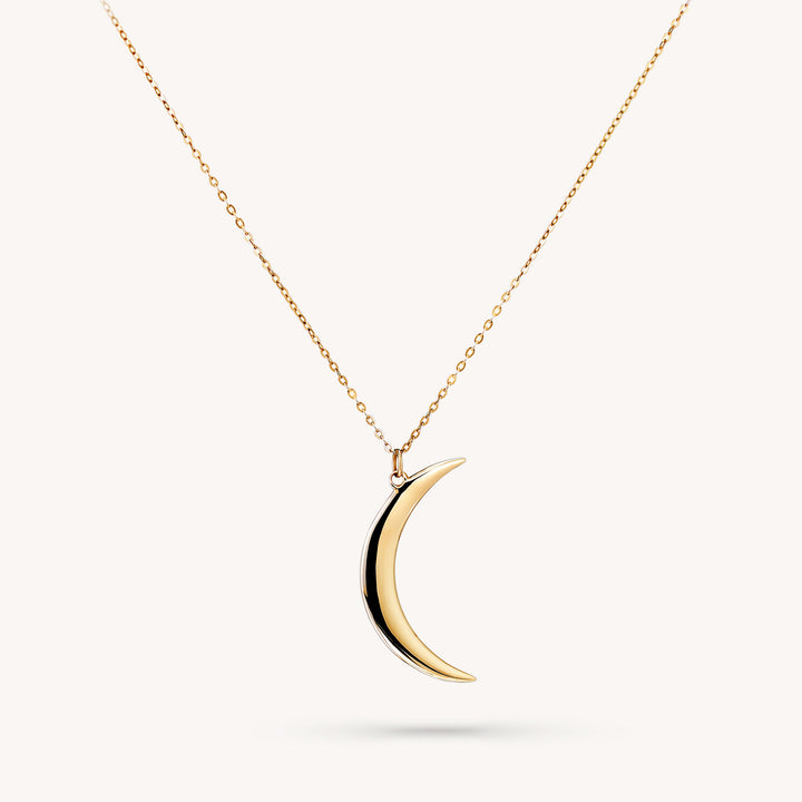 Crescent Moon Necklace 14k Solid Gold