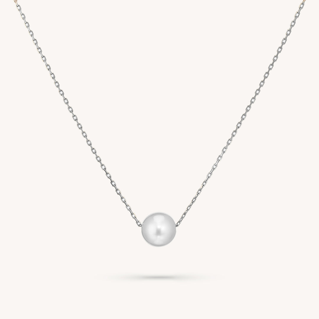 Single Pearl Necklace in 14K Solid Gold