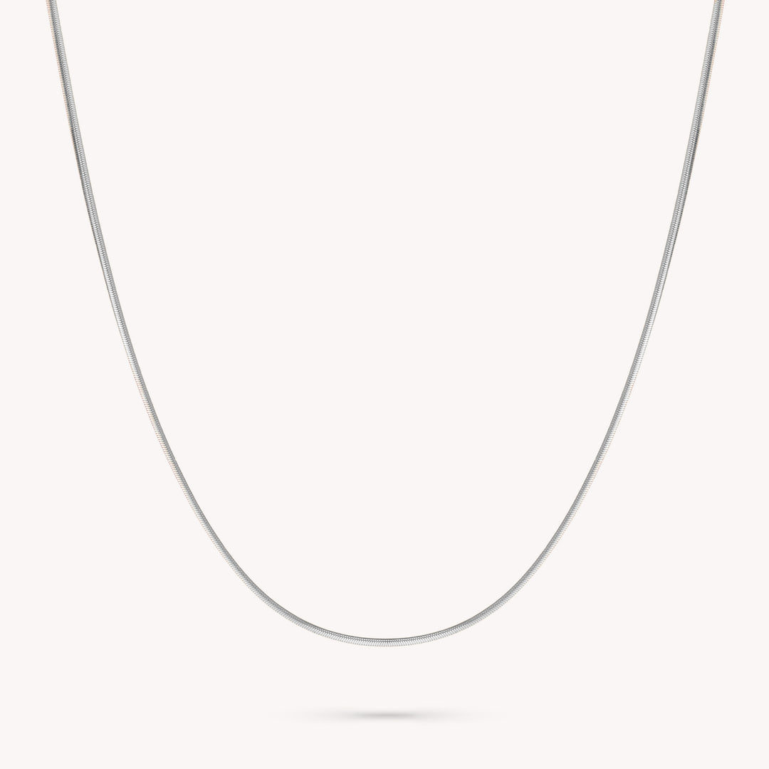 14K Round Silky Snake Chain, Plain Solid Gold Chain, Layering Chain Necklace