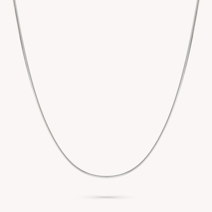 14K Round Silky Snake Chain, Plain Solid Gold Chain, Layering Chain Necklace