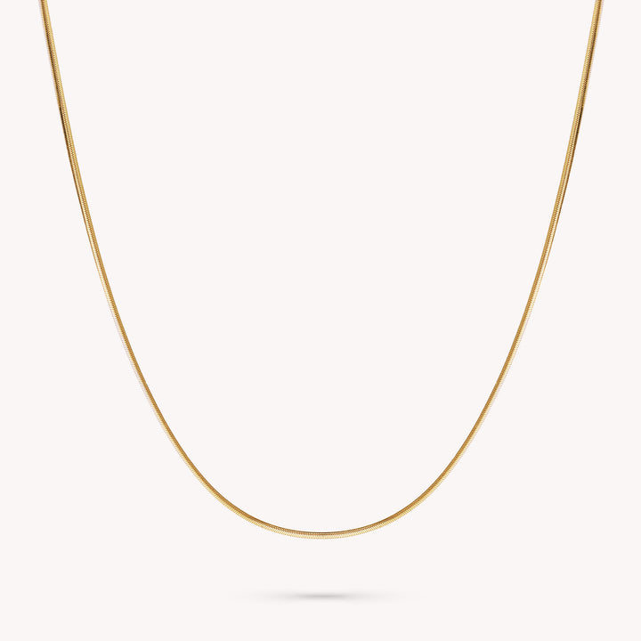 14K Round Silky Snake Chain, Plain Solid Gold Chain, Layering Chain Necklace