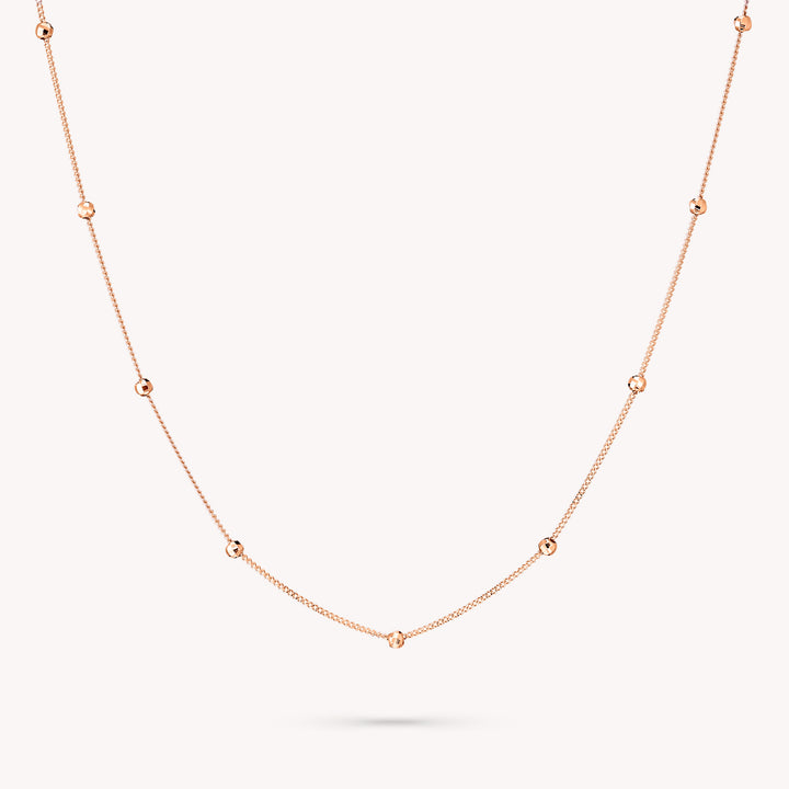 Diamond-Cut Disco Ball Station Chain Layering Necklace