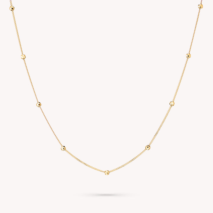 Diamond-Cut Disco Ball Station Chain Layering Necklace