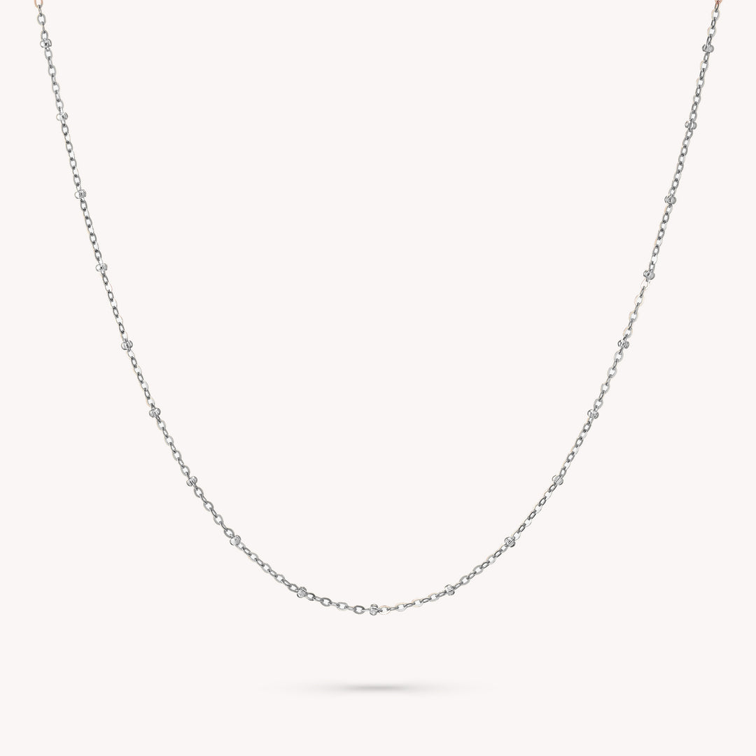 14K Solid Gold Disco Ball Dainty Necklace, Round bead Chain Necklace
