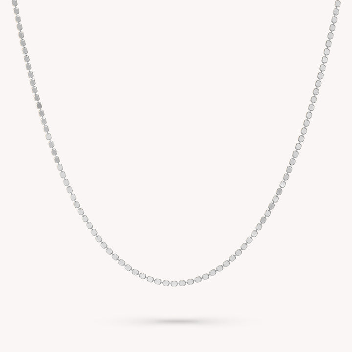 14K Gold Sparkle Flat Beads Necklace
