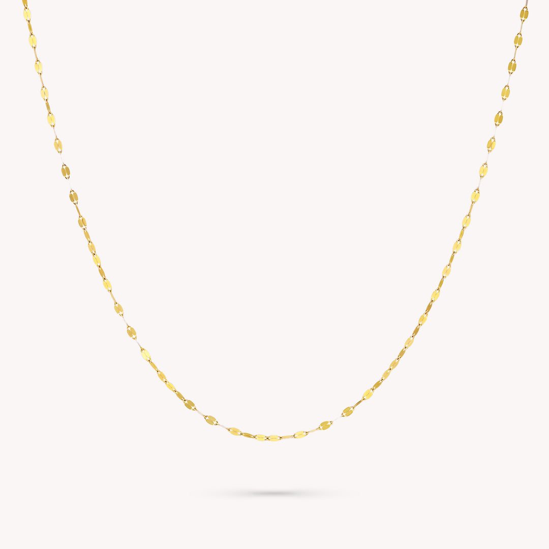 14K Solid Gold Necklace – Dainty Gold Chain for Layering Jewelry
