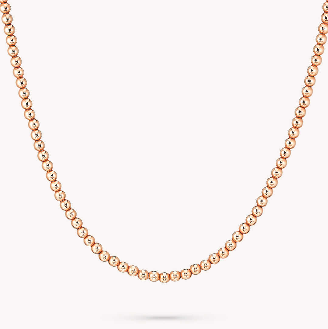 3mm 14K Solid Gold Ball Necklace