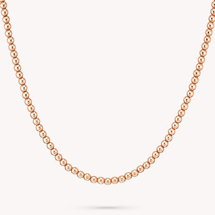 3mm 14K Solid Gold Ball Necklace