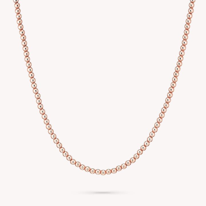 2mm 14K Solid Gold Ball Necklace