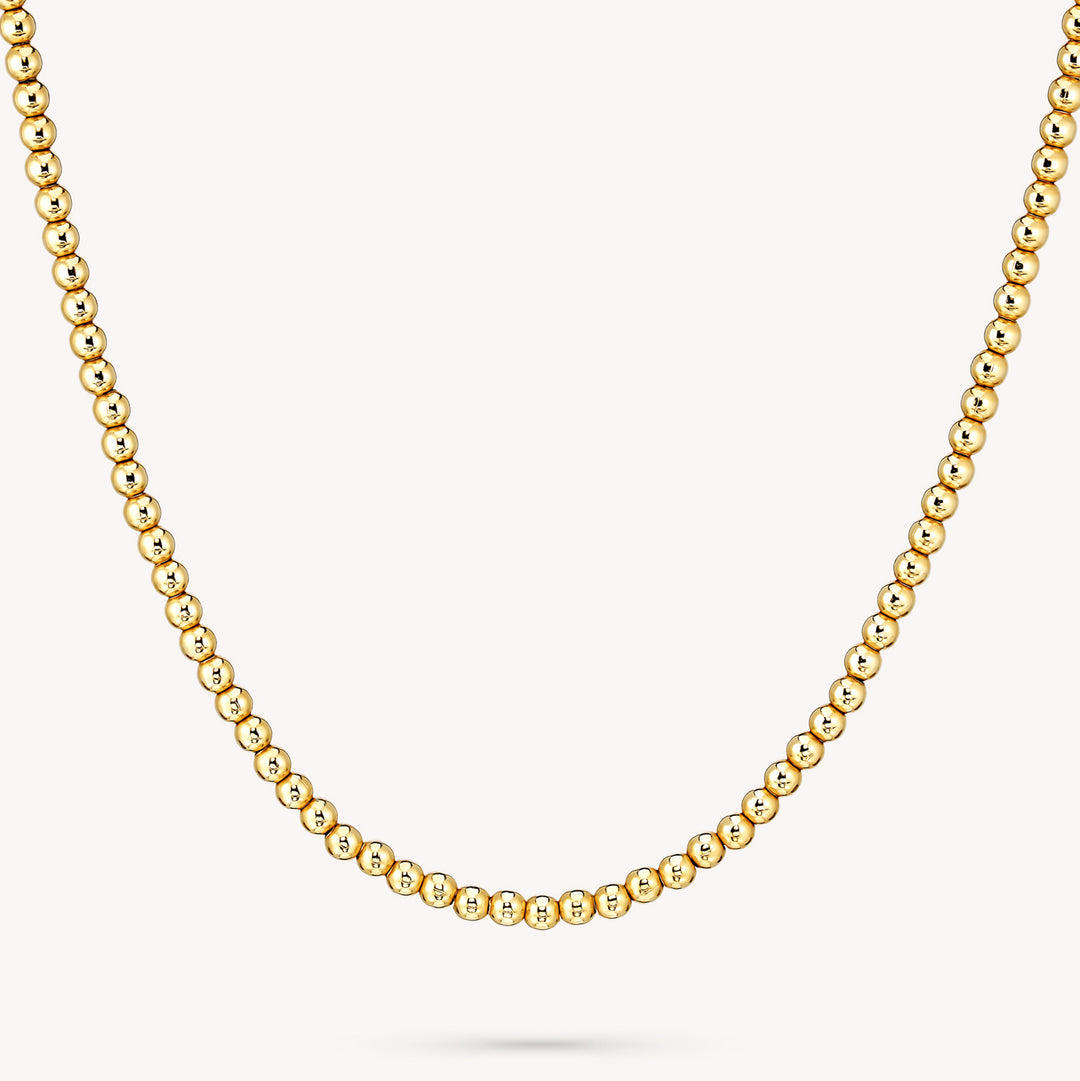 3mm 14K Solid Gold Ball Necklace