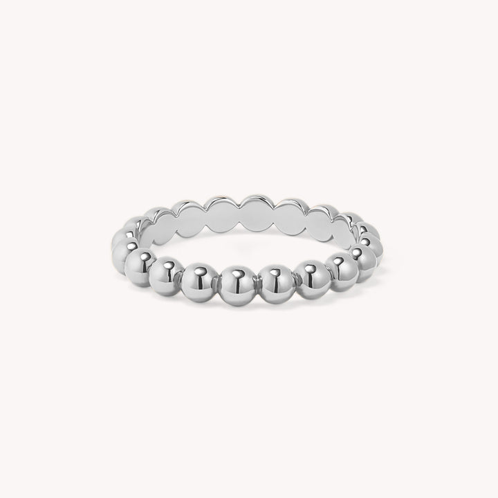 Beaded Stackable 14K Gold Ring (3mm Beads)