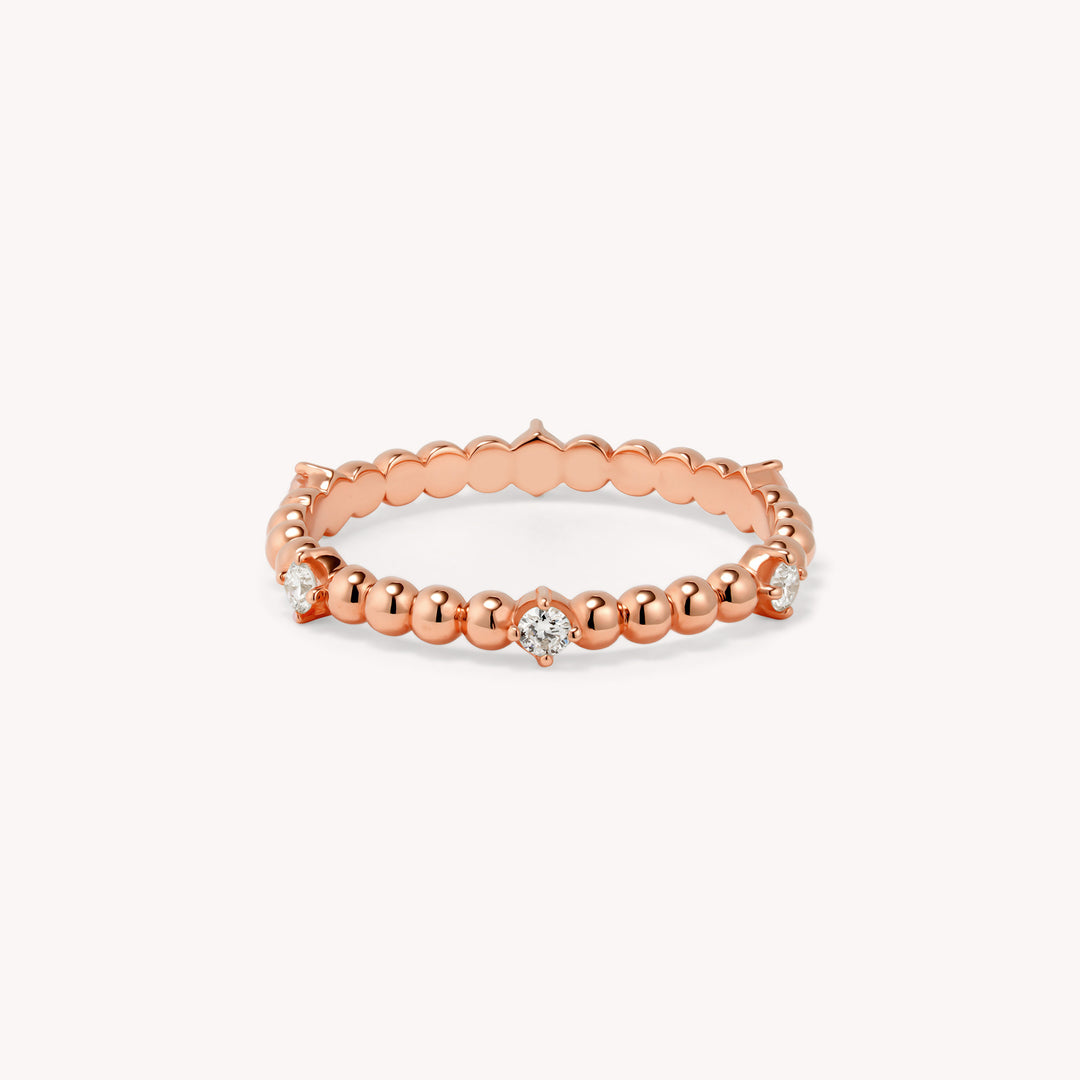 Beaded Diamond Ring - 6-Stone diamond band