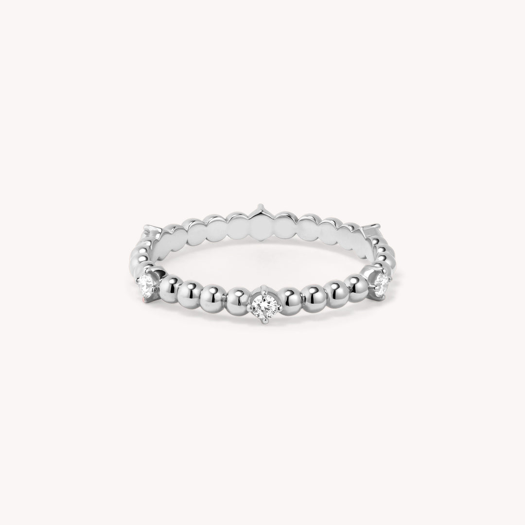 Beaded Diamond Ring - 6-Stone diamond band