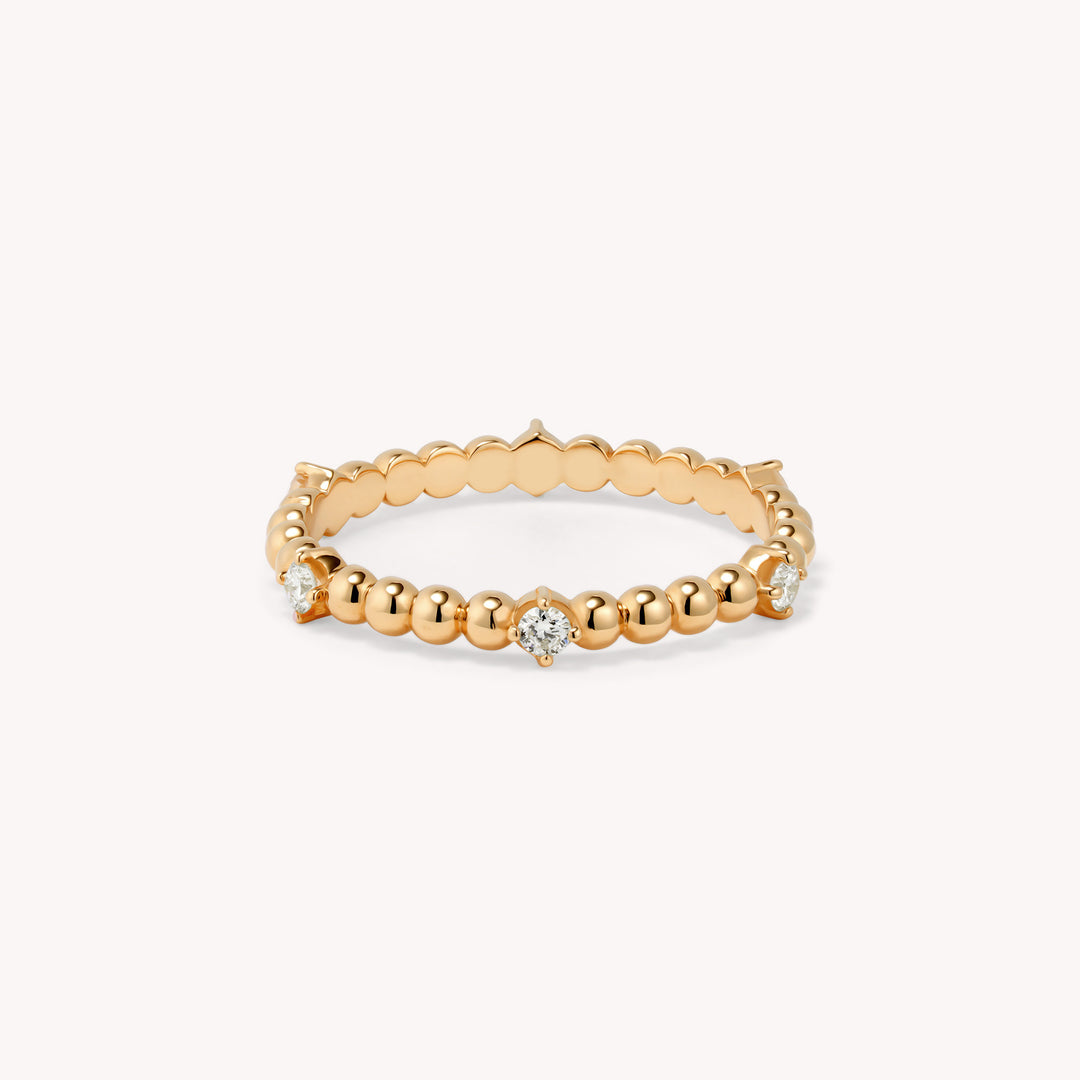 Beaded Diamond Ring - 6-Stone diamond band
