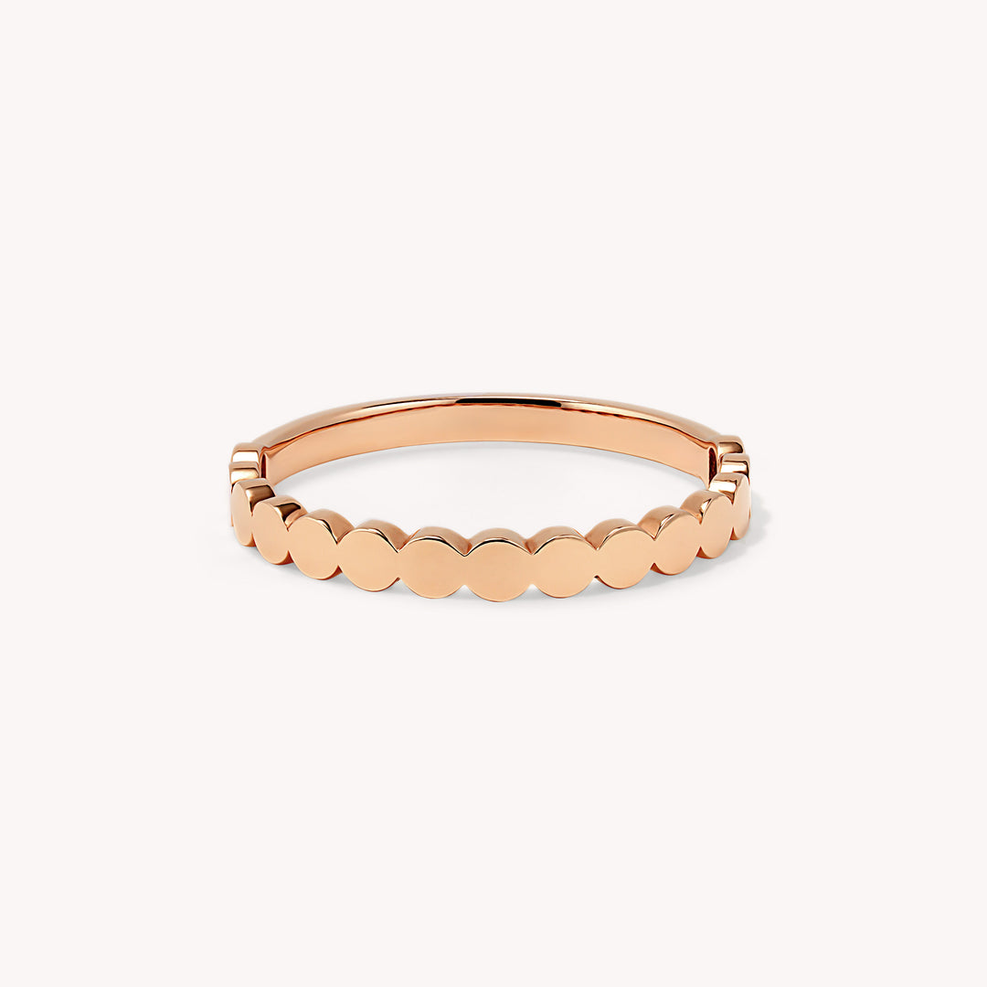 Half Flat Circle Band Ring, 14k Gold Band Ring