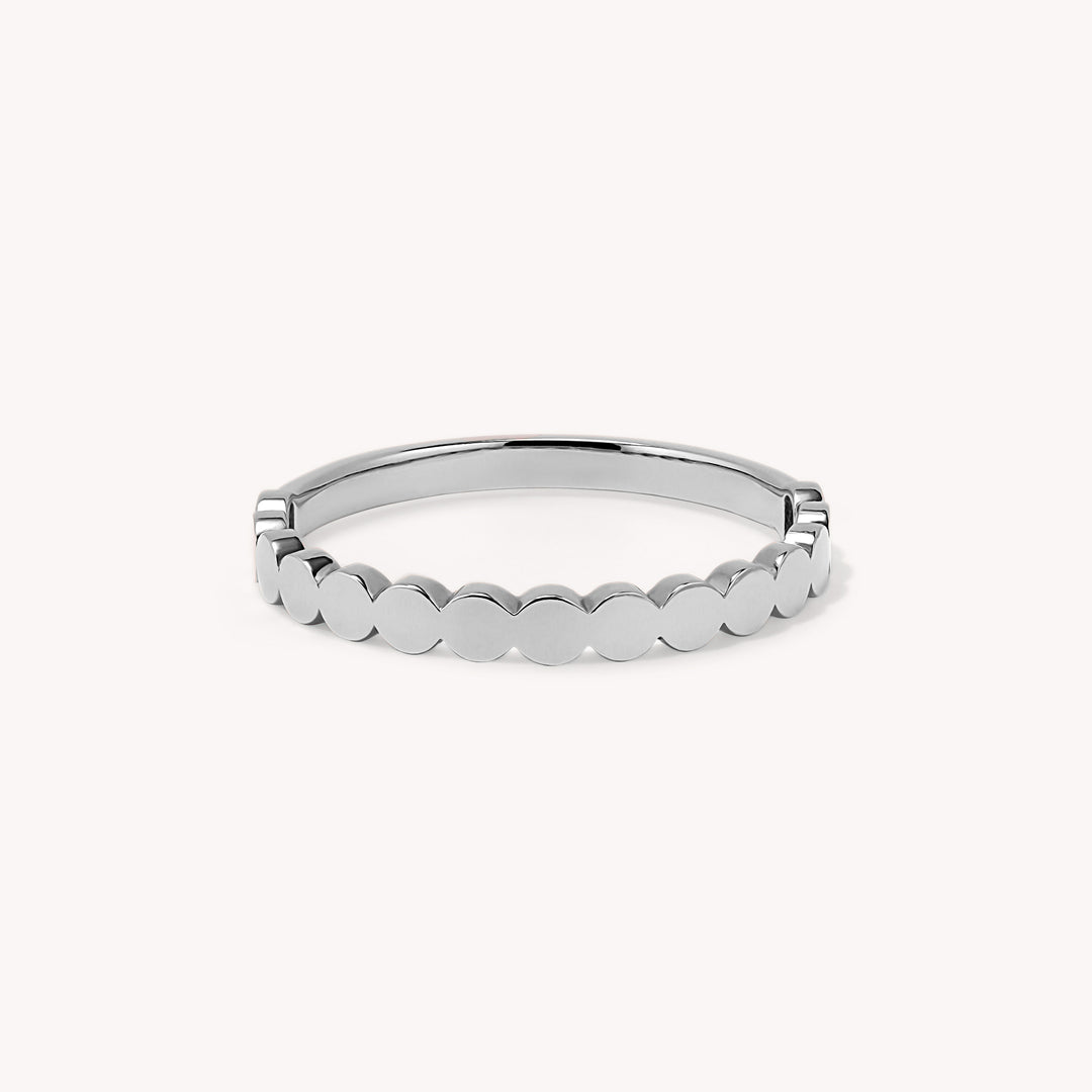 Half Flat Circle Band Ring, 14k Gold Band Ring