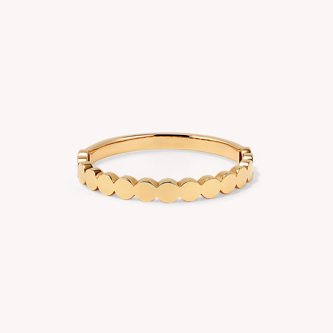 Half Flat Circle Band Ring, 14k Gold Band Ring