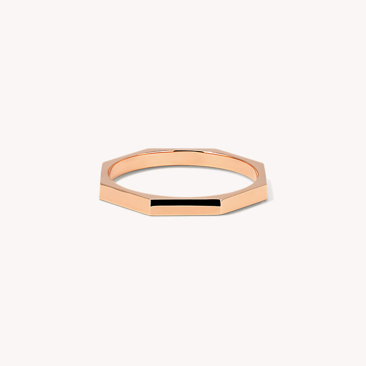 Octagon Bolt Ring - 14K Solid Gold
