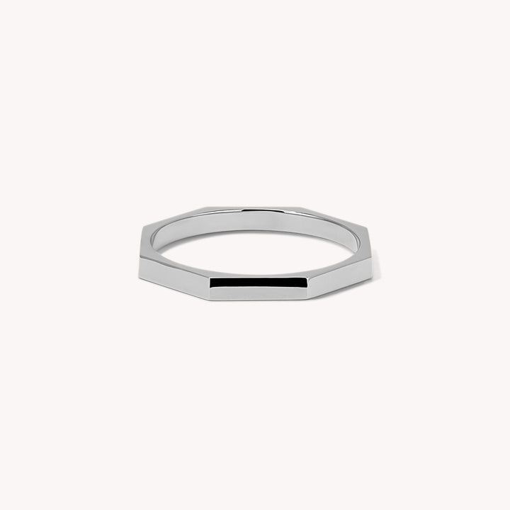 Octagon Bolt Ring - 14K Solid Gold